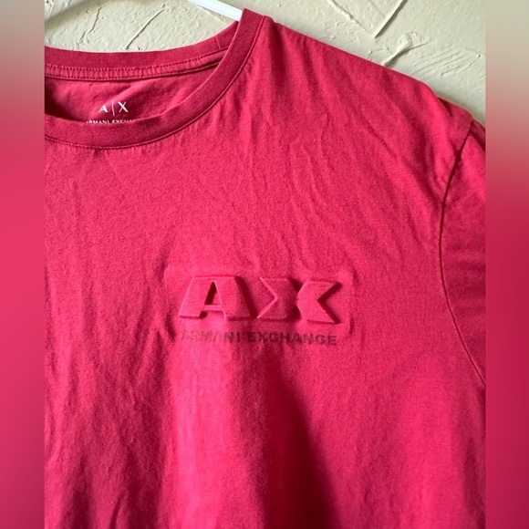 Armani Exchange NWOT Mens Red Tee Shirt Size L Cotton Soft - Picture 7 of 7